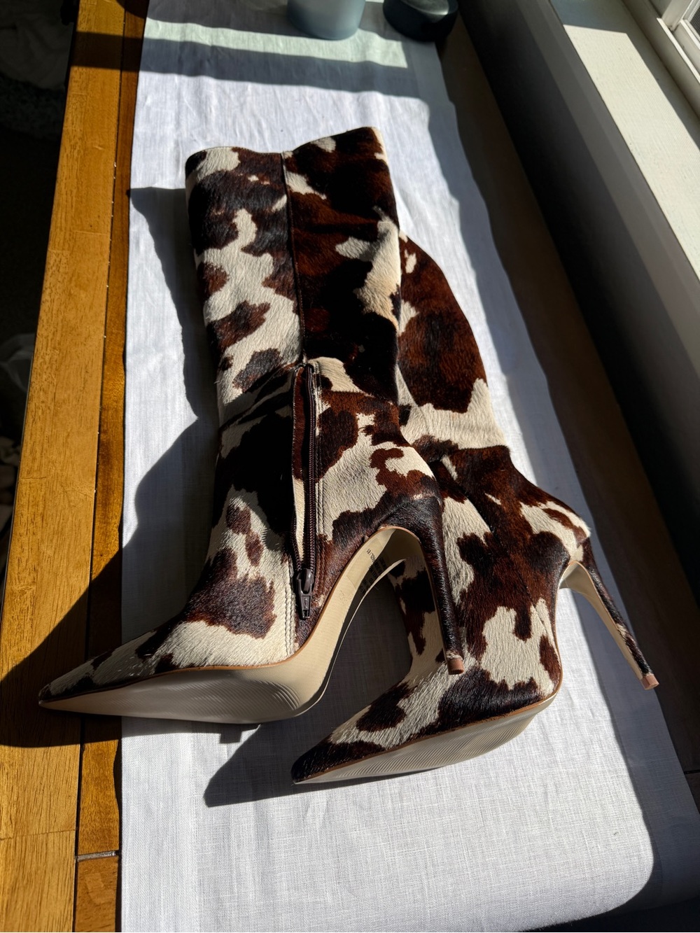 Steve Madden Cow Print Stiletto Boots - Picture 2 of 2